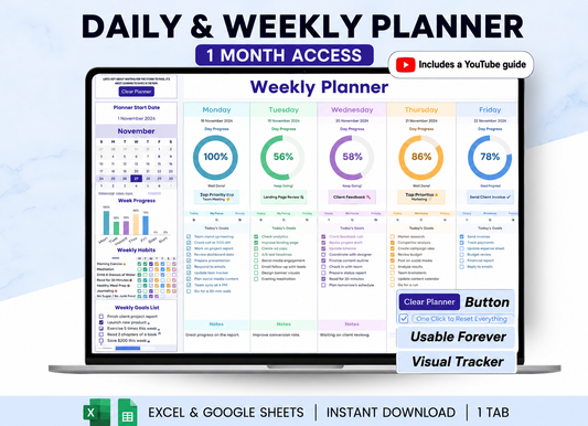 Daily & Weekly Digital Planner | 1 Month Access