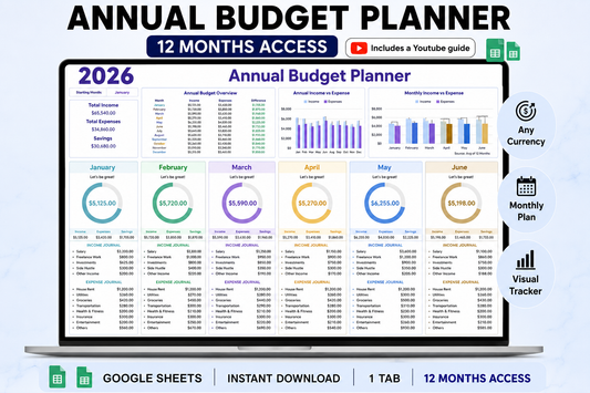 Annual Budget Planner | 12 Month Access